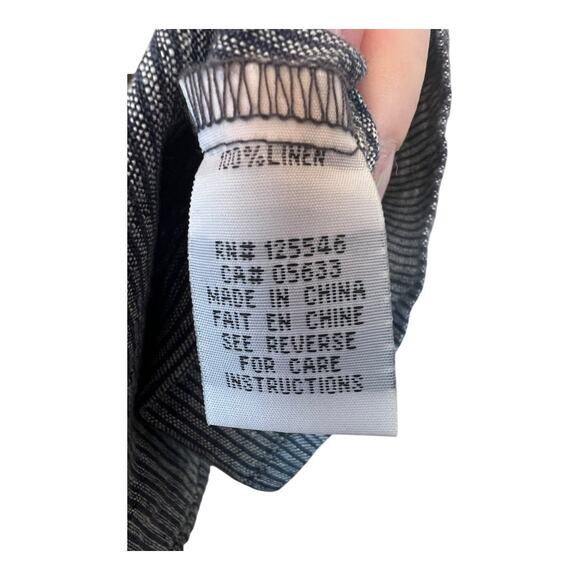 Habitat Linen Boho Blouse Shirt Top Cottage Indie Natural Striped Medium - Picture 4 of 5